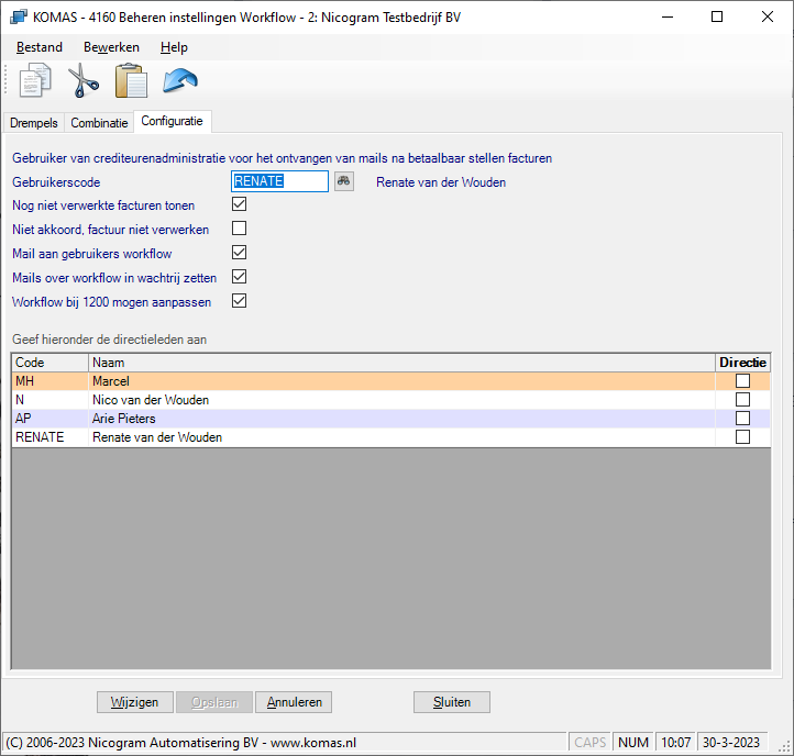 Configuratie Workflow